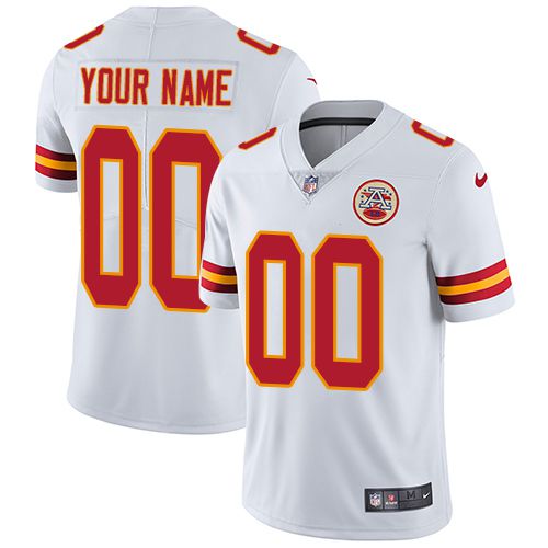 2019 NFL Youth Nike Kansas City Chiefs Road White Customized Vapor jersey
